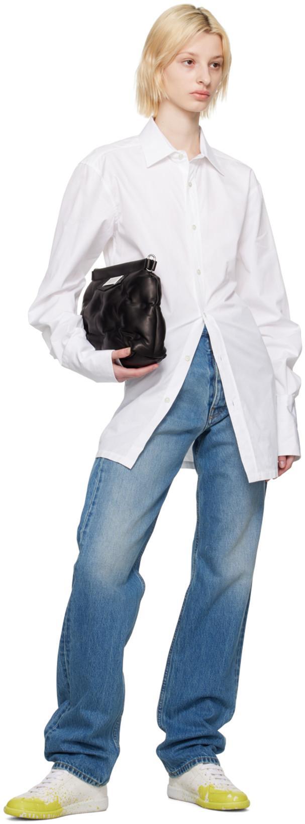 MAISON MARGIELA Long-sleeve Plain Organic Cotton Shirt In White