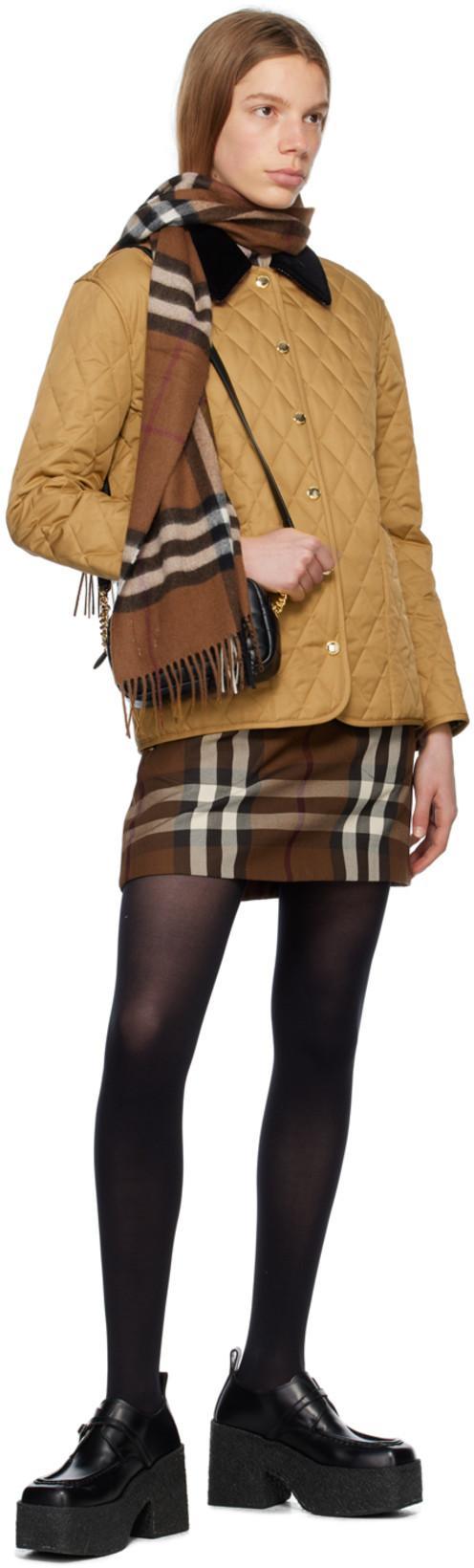 BURBERRY Corduroy-trimmed Quilted Shell Jacket In Neutrals