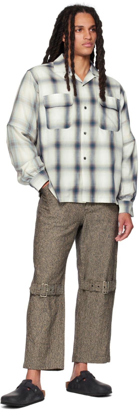 AÏE Blue Plaid Shirt In Navy