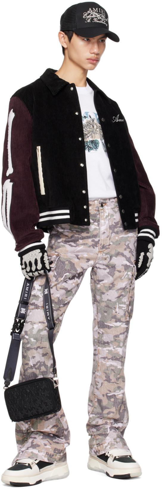 AMIRI Bones Wool Varsity Jacket In Black