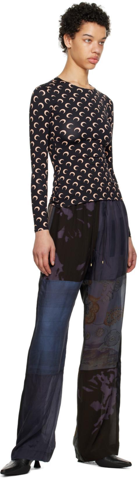 MARINE SERRE Womens Inverse Tan Moon Logo Stretch-jersey Shorts Xl In Black