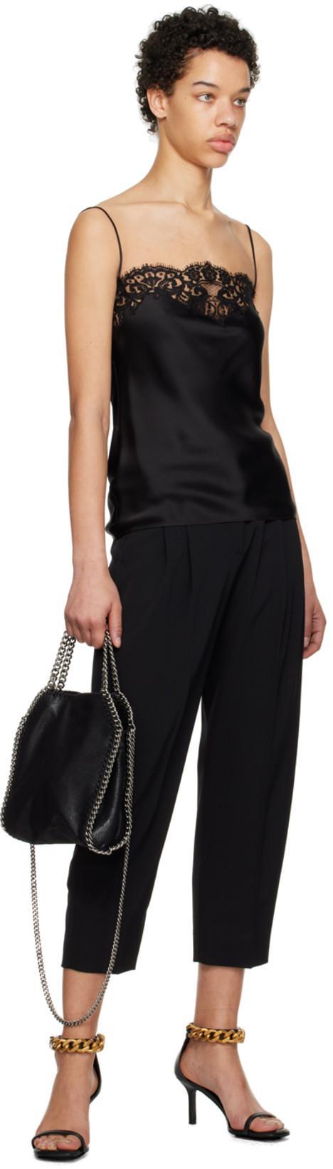 STELLA MCCARTNEY Women's Sleeveless Lace Satin Top In Black