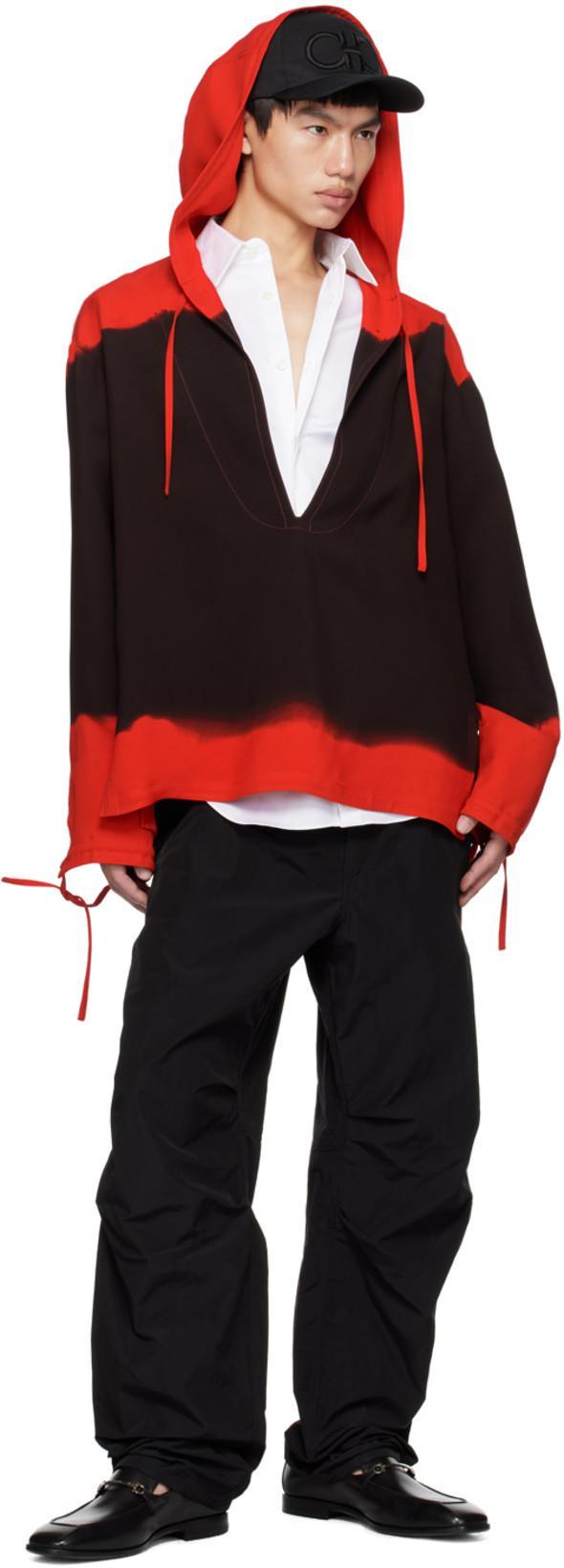 FERRAGAMO Red & Purple Drawstring Hoodie In Black Red