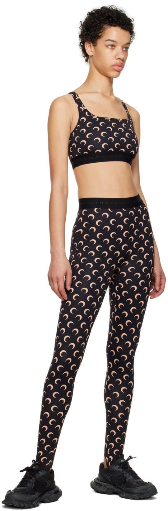 MARINE SERRE Womens Inverse Tan Moon Logo Stretch-jersey Shorts Xl In Black