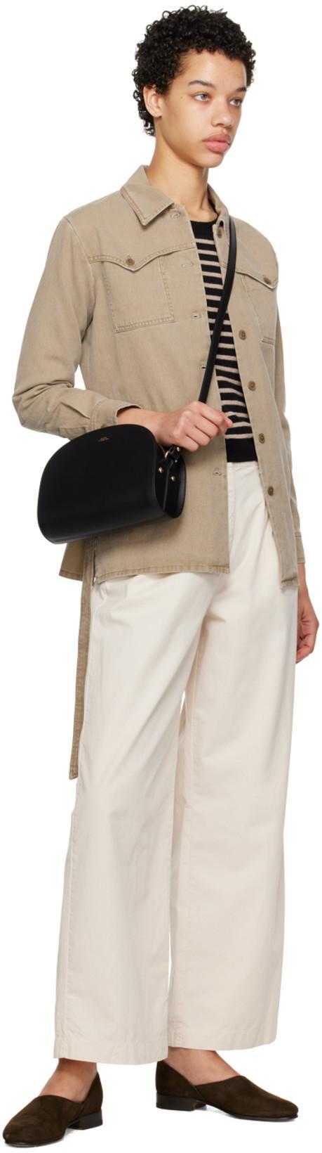 APC Stylish Black Leather Mini Crossbody Bag For Women