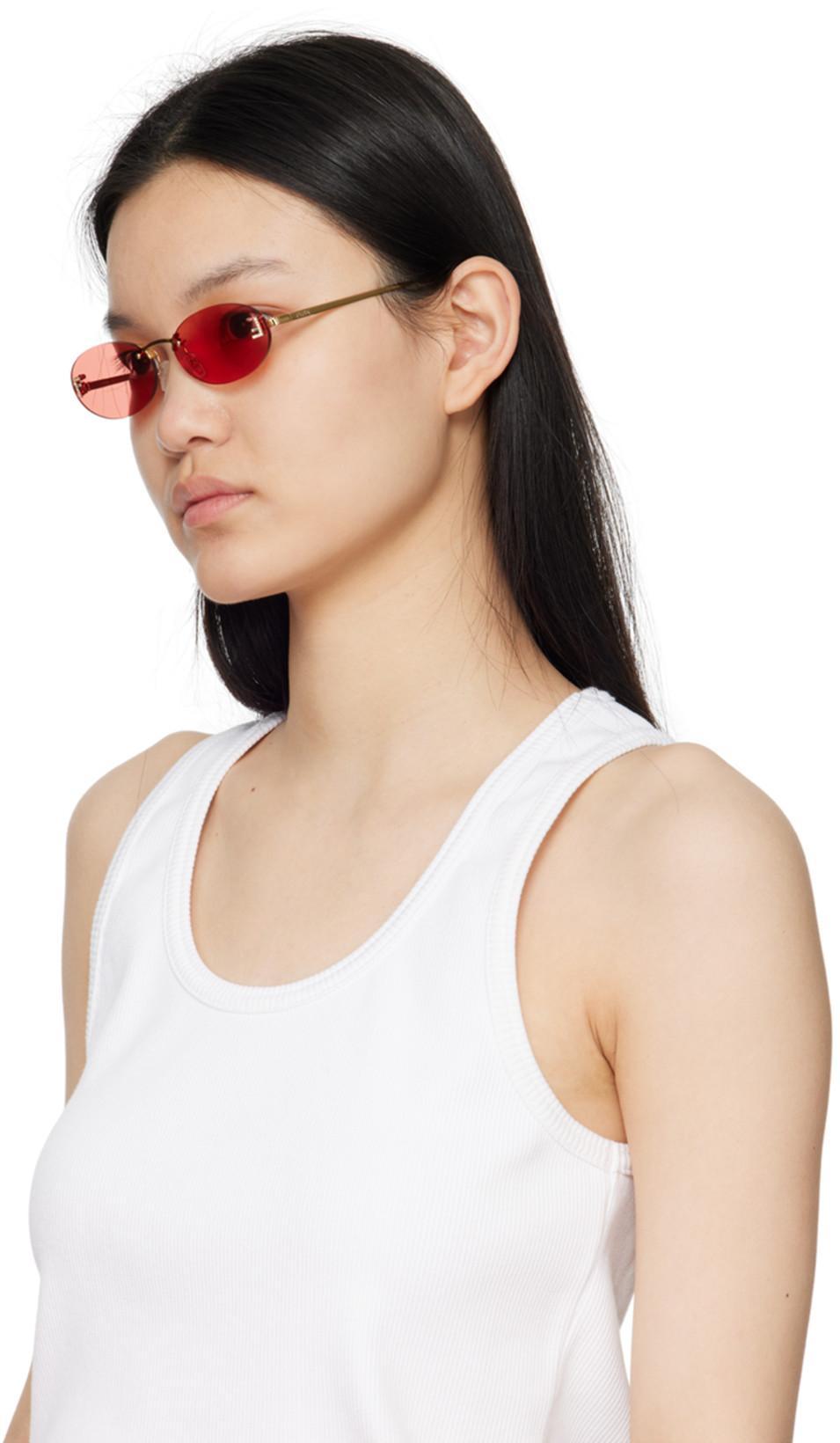 FENDI First Fe 4075us 30a Oval Sunglasses In Gold