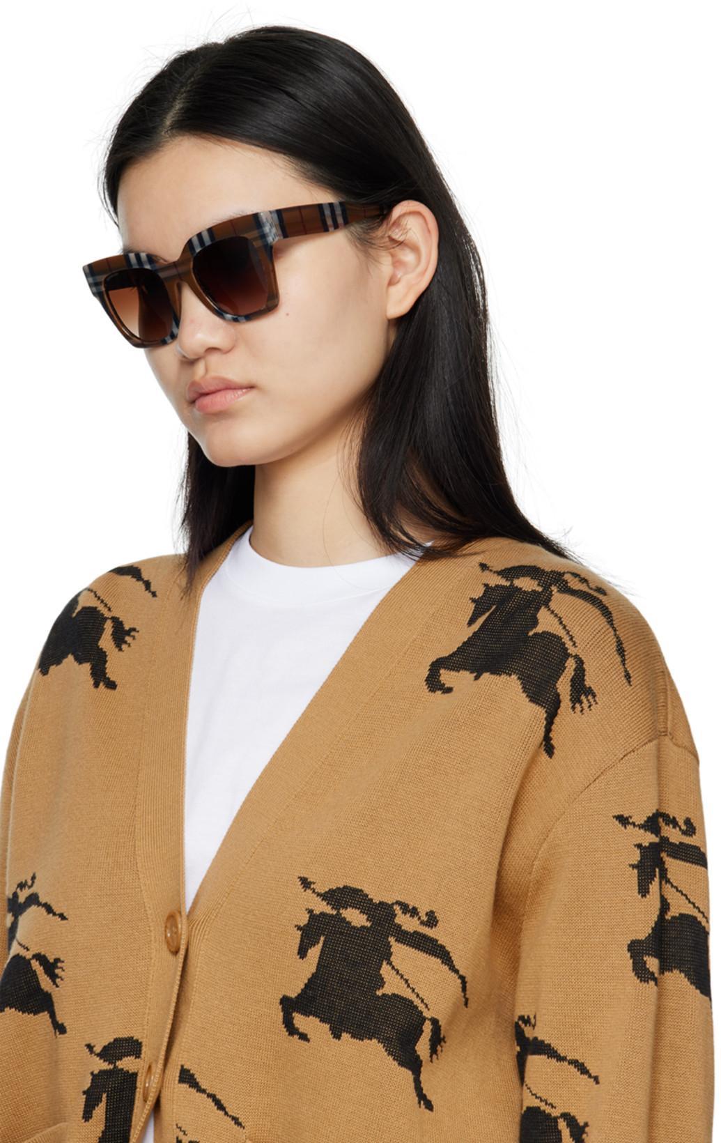 BURBERRY Women White T-shirt With Vintage Check Motif On The Sleeves In Cotton Woman