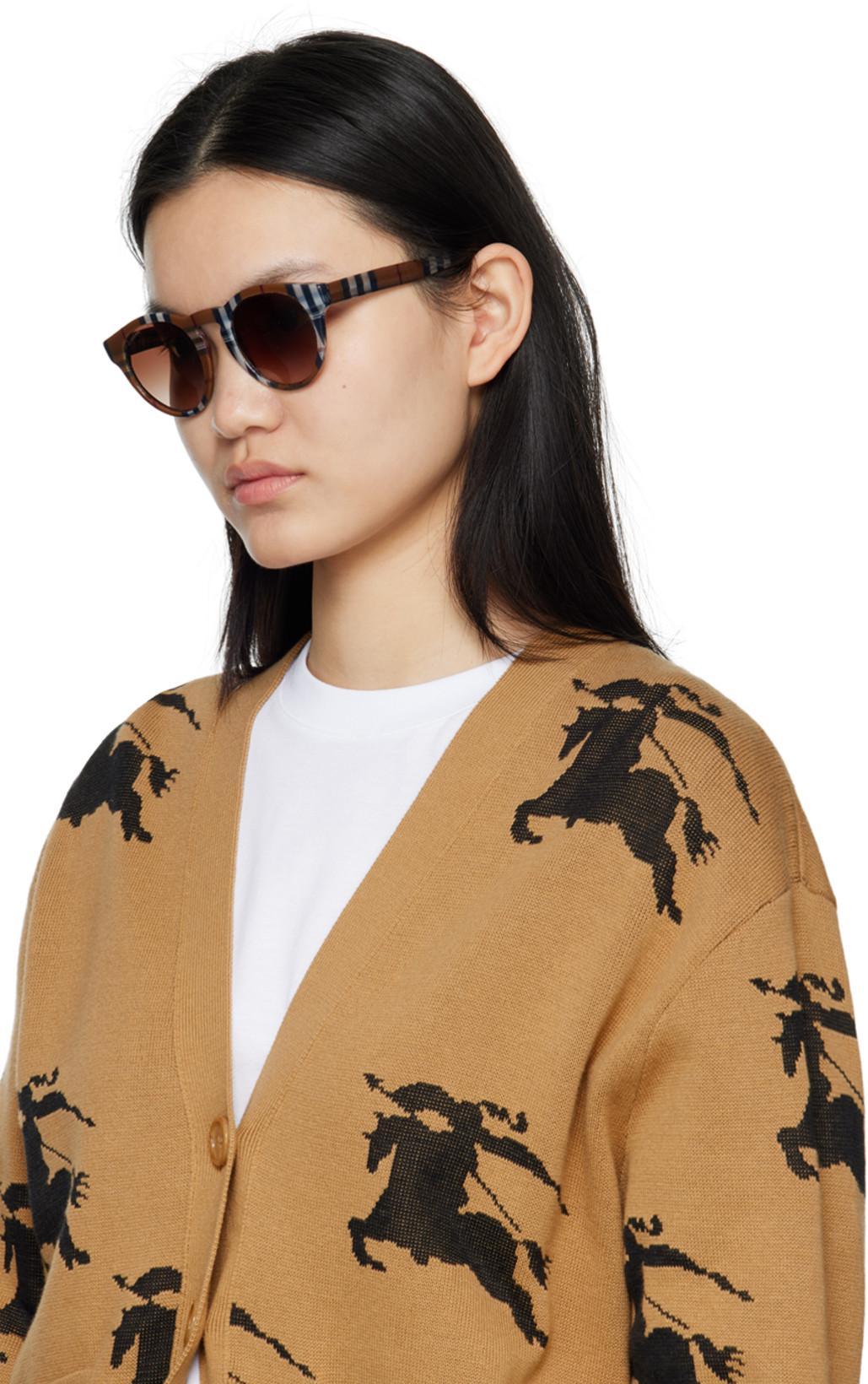 BURBERRY Women White T-shirt With Vintage Check Motif On The Sleeves In Cotton Woman