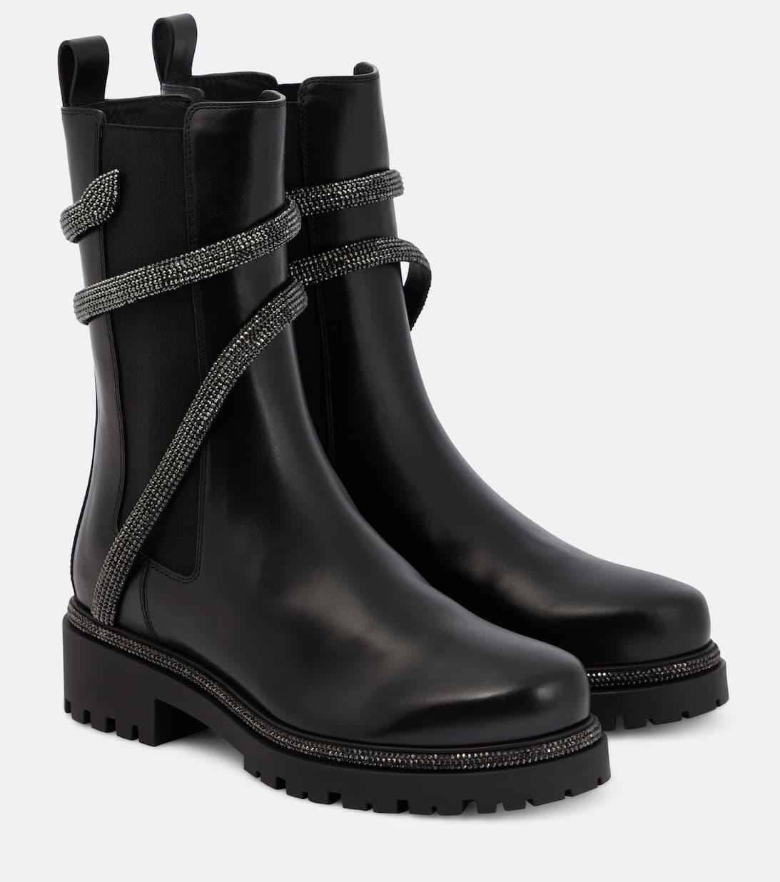RENÉ CAOVILLA Rene Caovilla Biker Cleo Combat Boot In Black