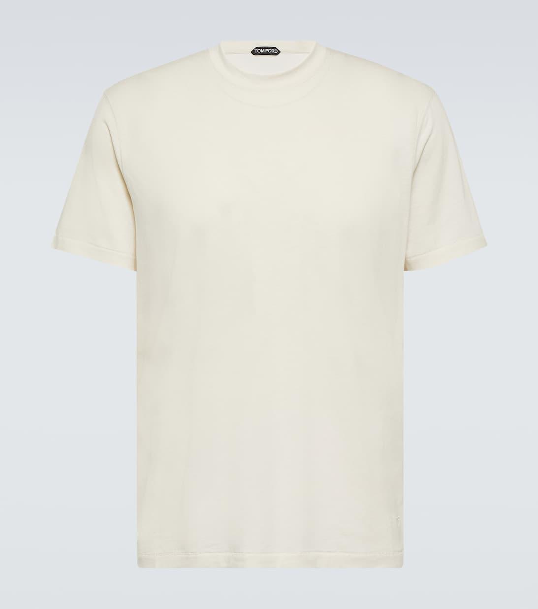 TOM FORD Lyocell Cotton Short Sleeve Crewneck T-shirt White