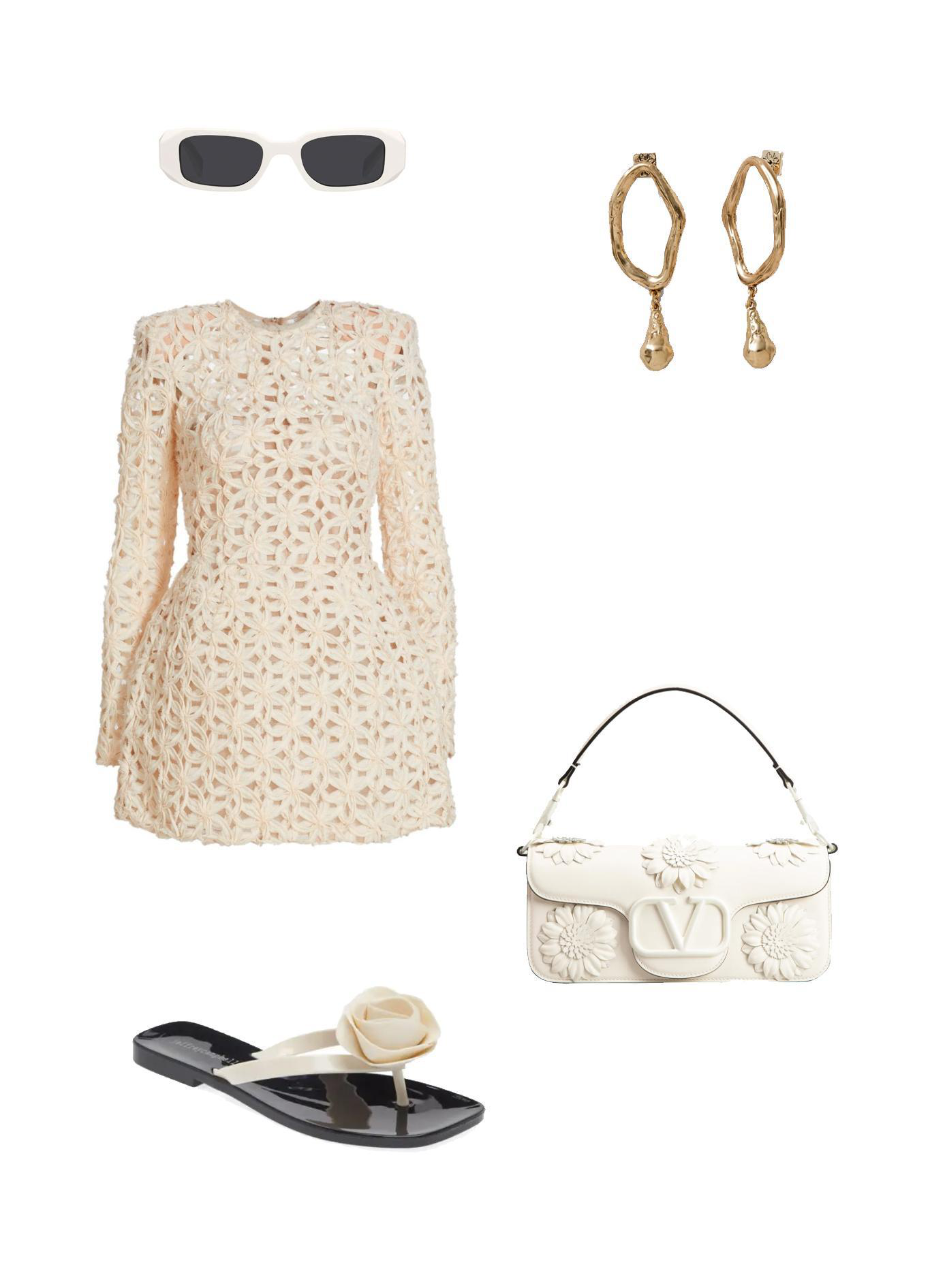 PRADA Dark Grey Rectangular Ladies Sunglasses Pr 17ws 1425s0 49 In White