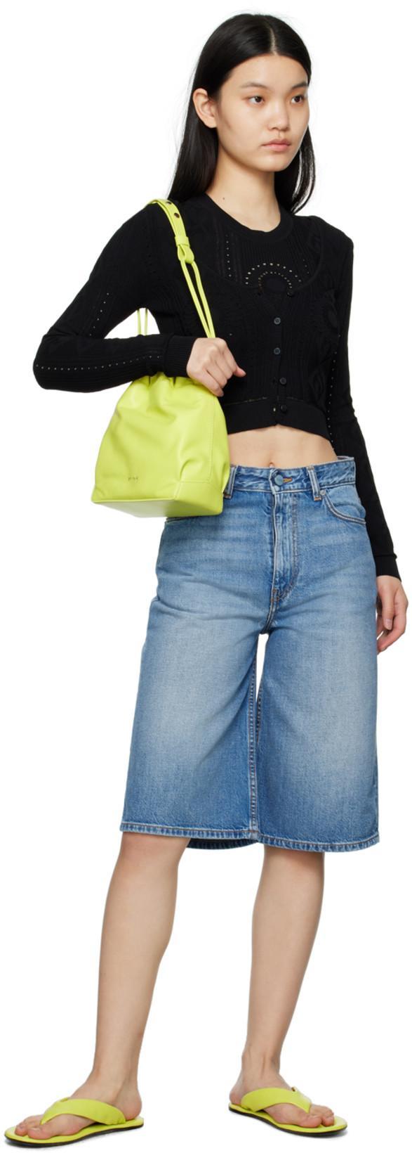 BY FAR 10mm Dasha Leather Flats In Apple