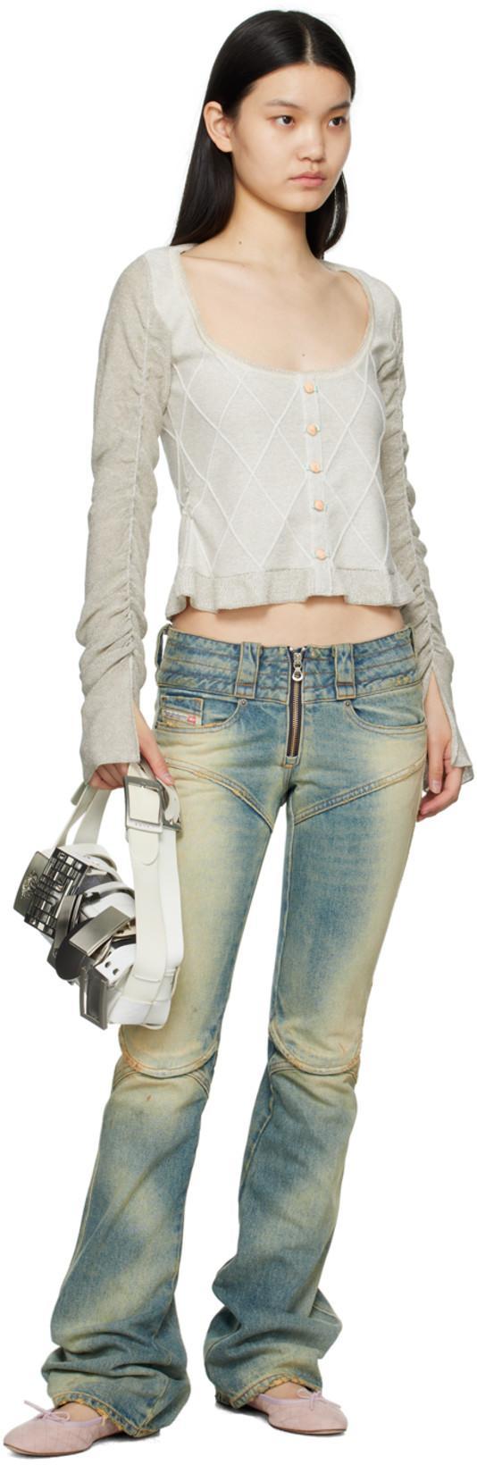 CORMIO Elena Draped-sleeve Cardigan In Beige