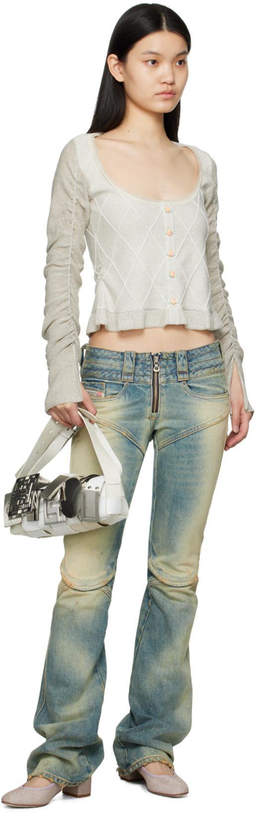 CORMIO Elena Draped-sleeve Cardigan In Beige