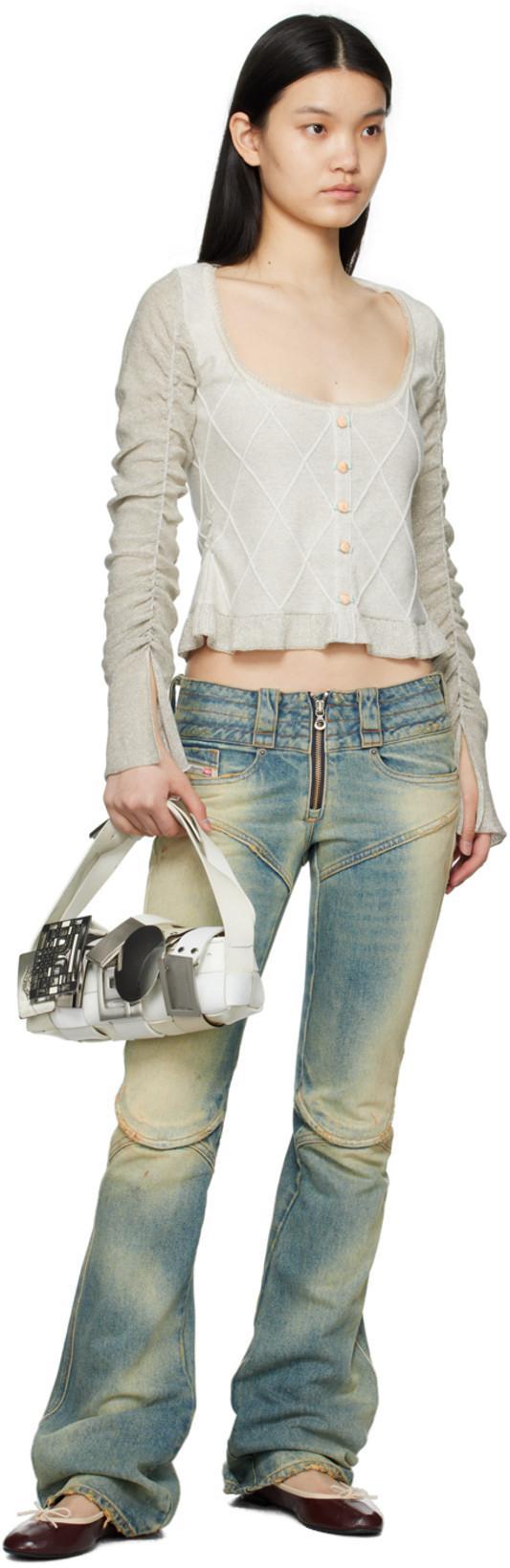 CORMIO Elena Draped-sleeve Cardigan In Beige