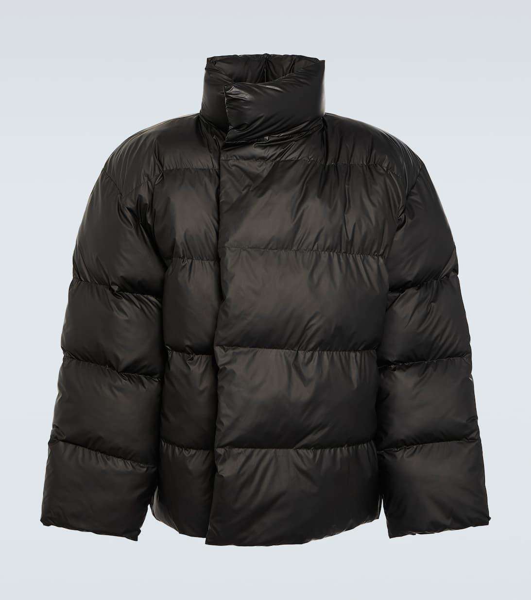 BALENCIAGA Quilted Nylon Wrap Puffer Jacket In Black