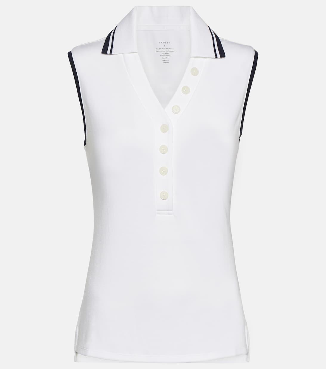 VARLEY Clarendon Striped Pleated Stretch-twill Mini Skirt In White