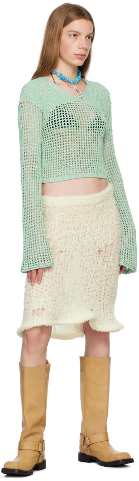 ACNE STUDIOS Off-white Flared Midi Skirt In Off White