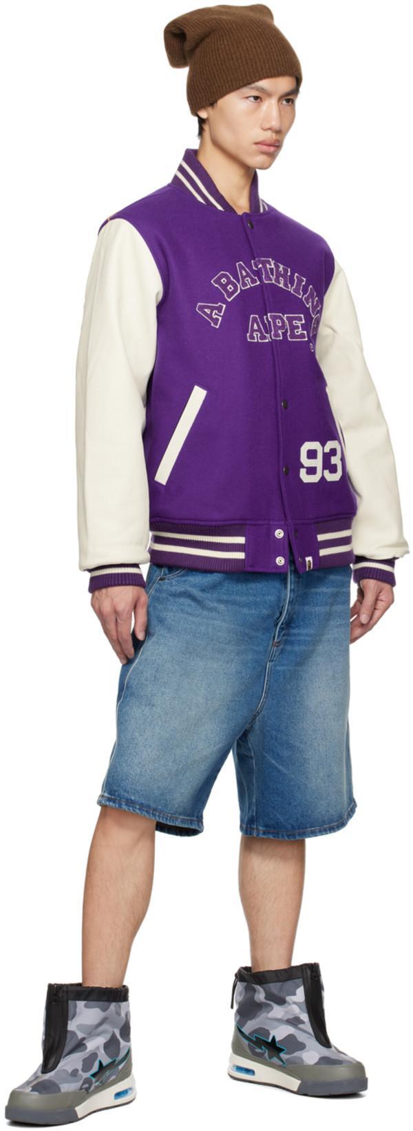 BAPE Purple Giant Ape Head Bomber Jacket