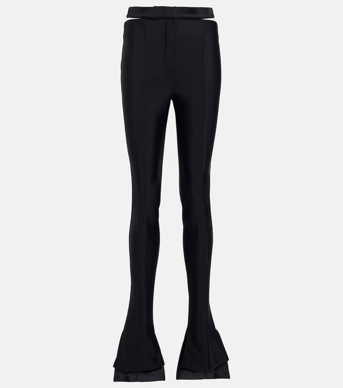 MUGLER Black Bonded Eco Lycra Trousers