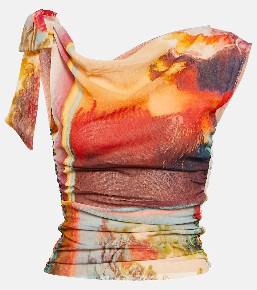 JACQUEMUS Raffia Hoop Earrings In Orange