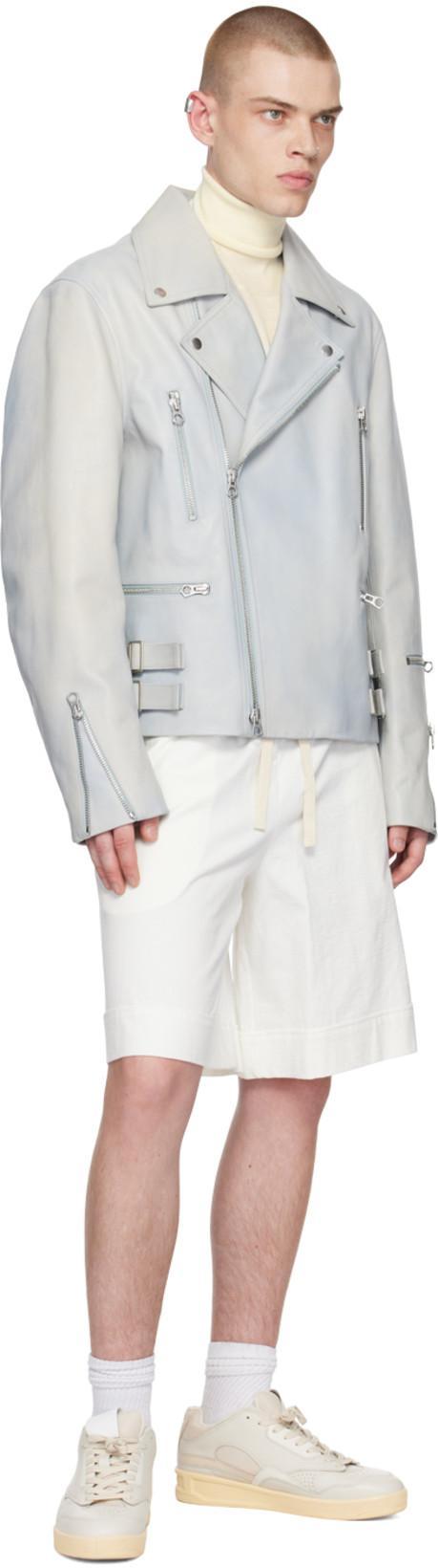 JIL SANDER White Leather And Fabric Sneakers In Neutral