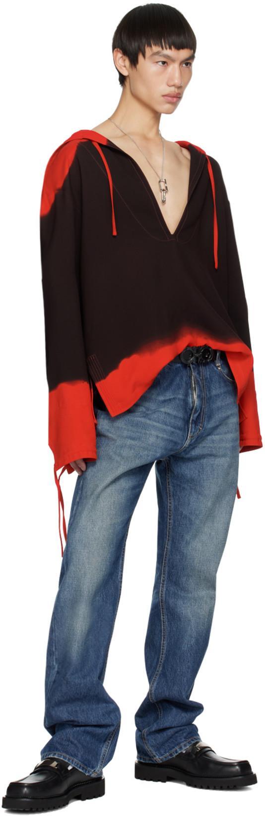 FERRAGAMO Red & Purple Drawstring Hoodie In Black Red