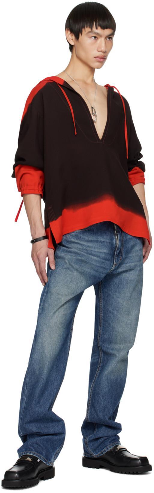 FERRAGAMO Red & Purple Drawstring Hoodie In Black Red