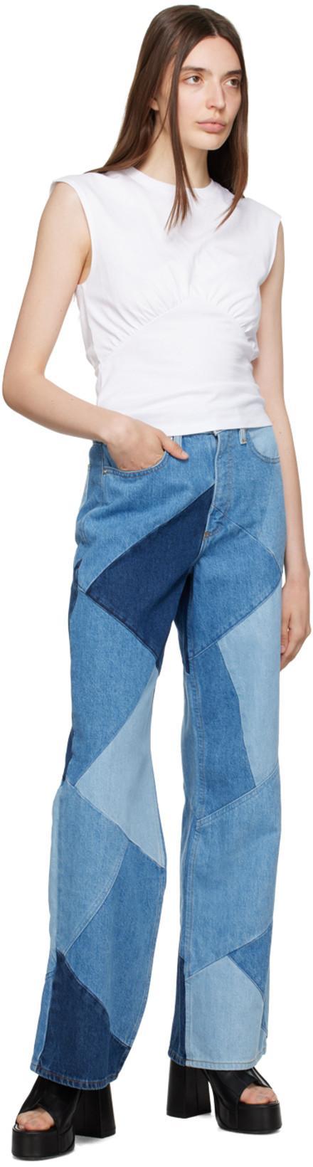 FRAME Le High N Tight Quilted Jeans In Blue