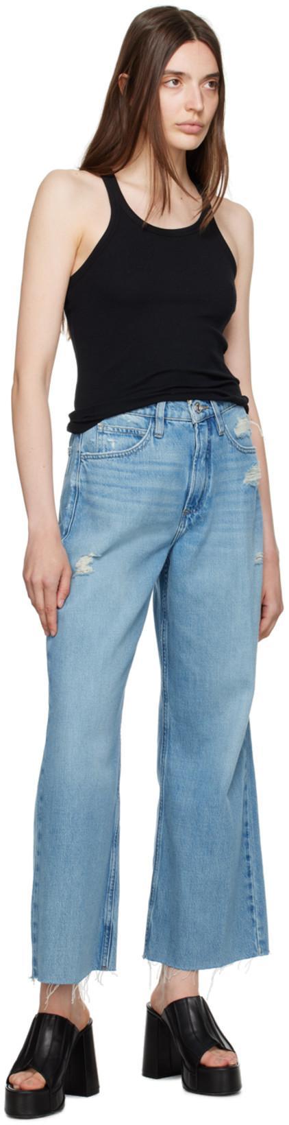 FRAME Blue 'le High 'n' Tight' Jeans In Navy