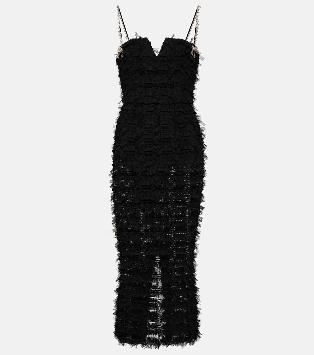 ROGER VIVIER Rv Nightlily Mini Satin Shoulder Bag In Black