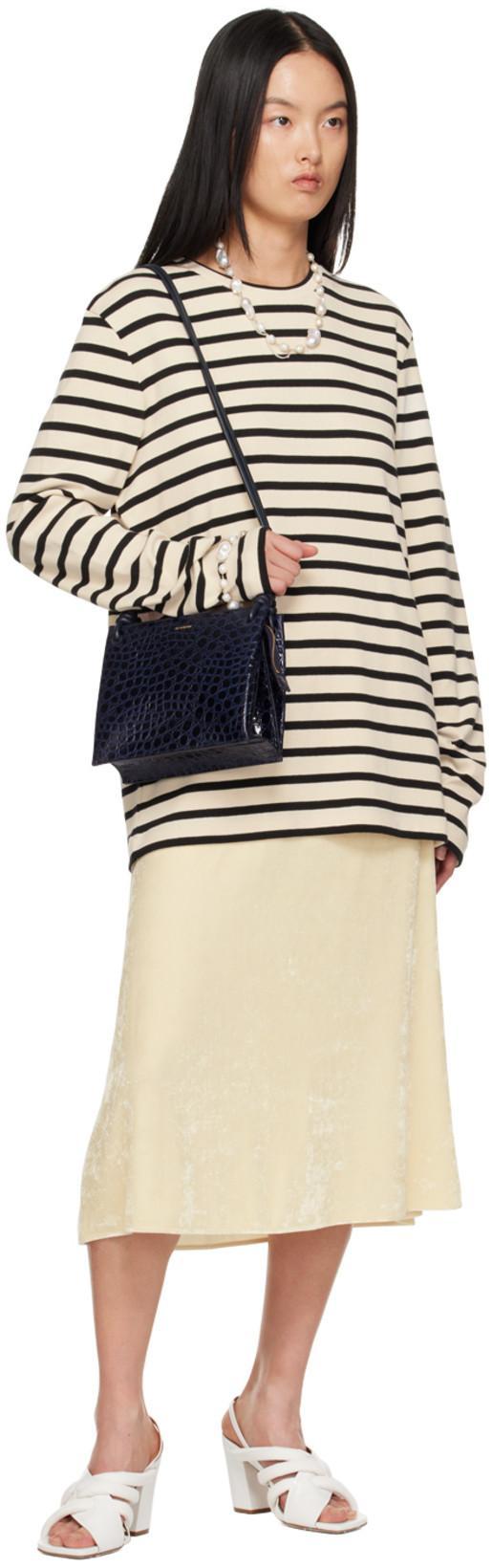 JIL SANDER Striped Longsleeve T-shirt In White