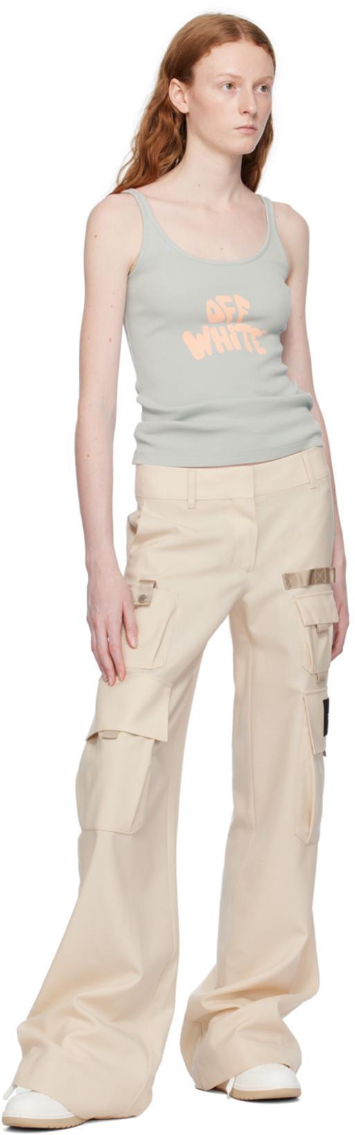 OFF-WHITE Toybox Wide-leg Cargo Trousers In Beige