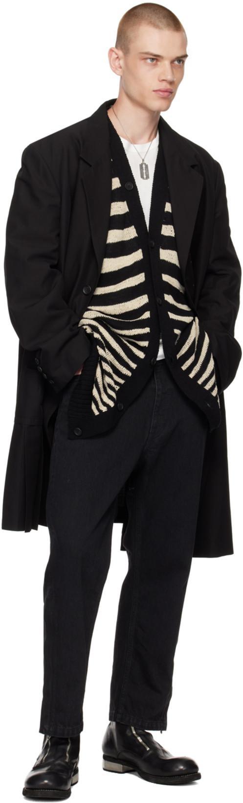 YOHJI YAMAMOTO Drop-shoulder Long-sleeved Cotton T-shirt In White