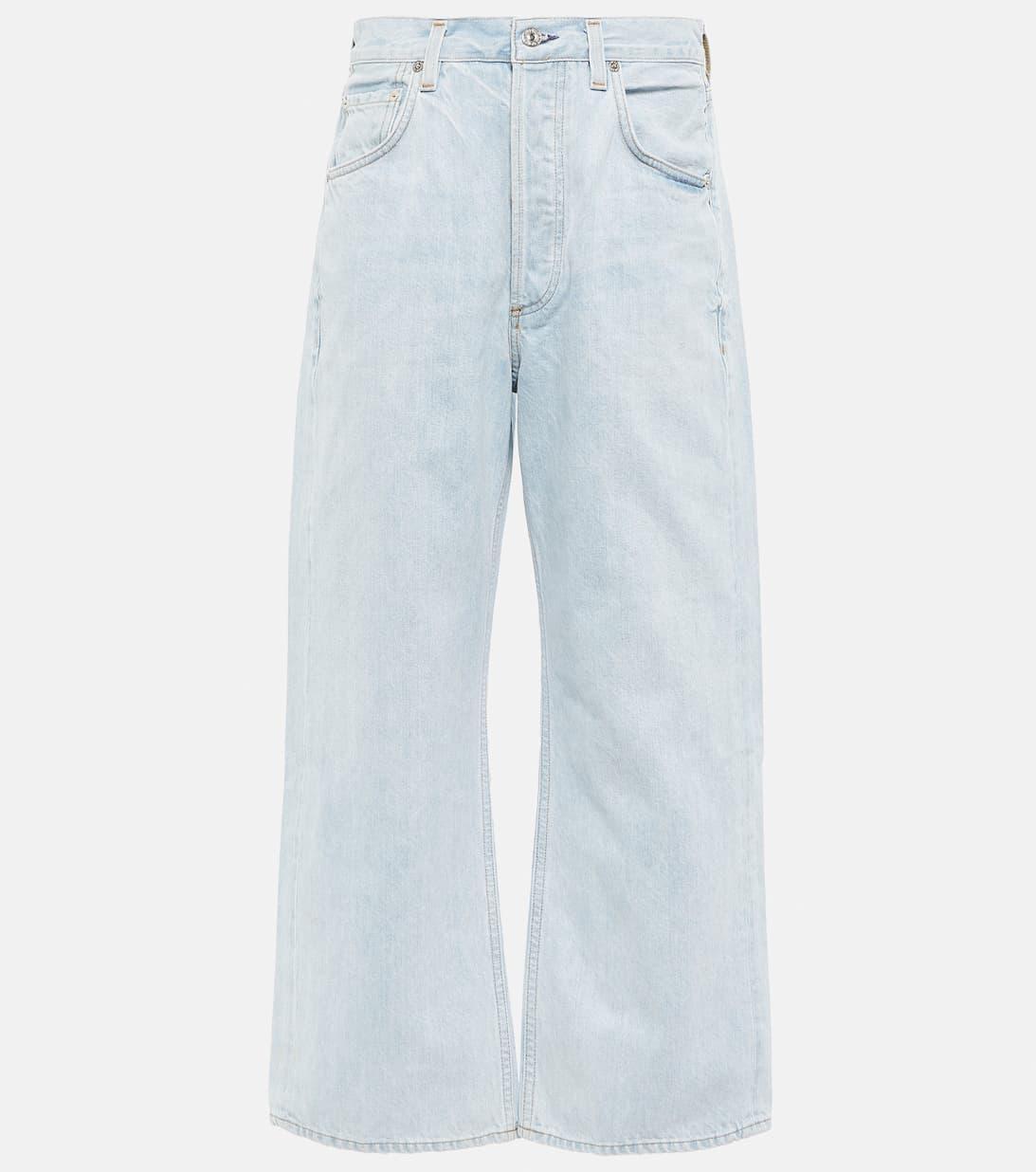 CITIZEN OF HUMANITY Ayla Raw Hem Crop Jeans In Sailor In Blue