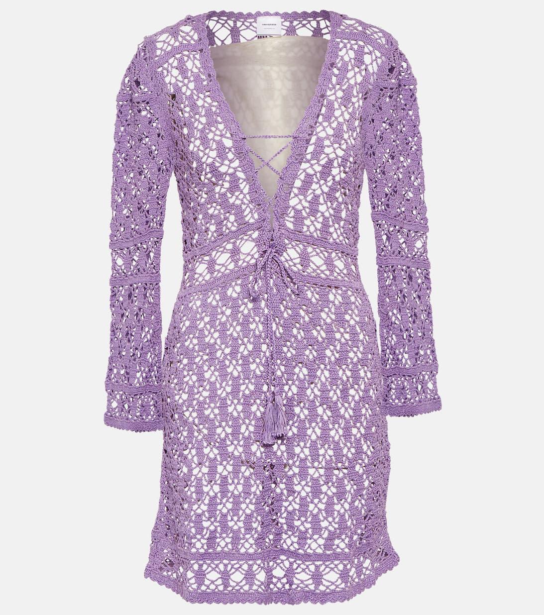 DRIES VAN NOTEN Leather Platform Thong Sandals In 403 Lilac