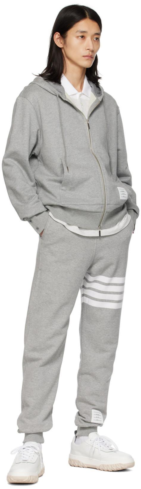 THOM BROWNE Jogger Trousers 4 Bar In Grey