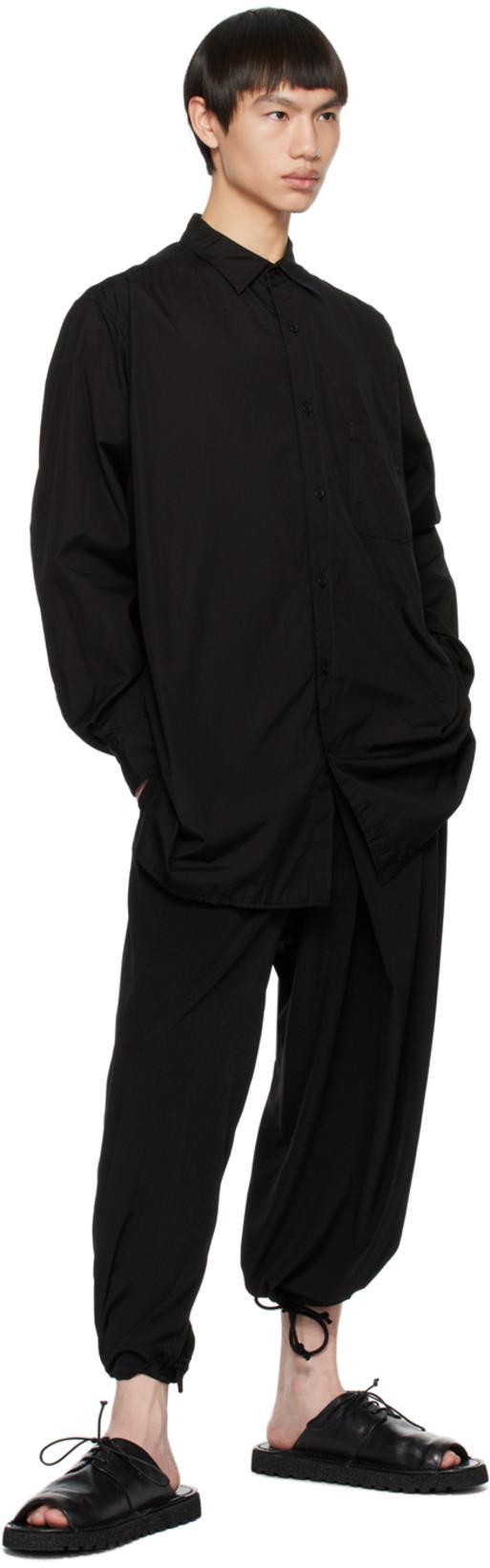 YOHJI YAMAMOTO Transparent Shirt With Chest Pocket And Longline Design In Black