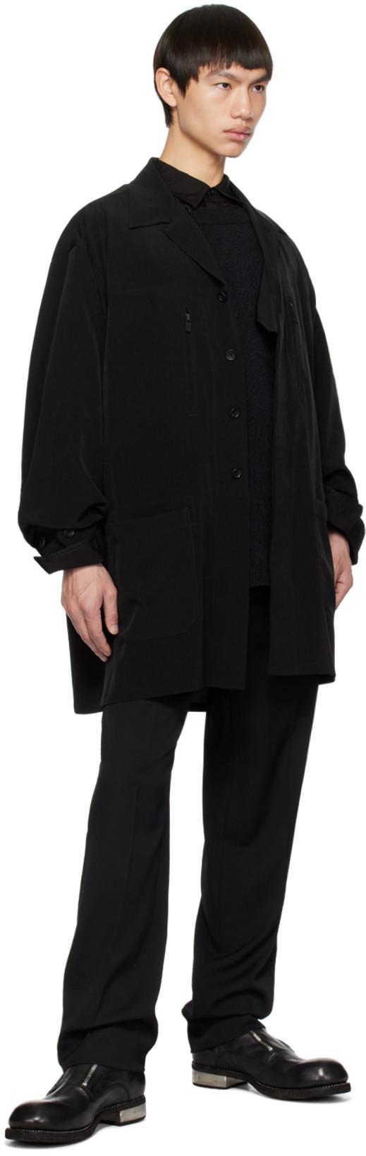 YOHJI YAMAMOTO Transparent Shirt With Chest Pocket And Longline Design In Black