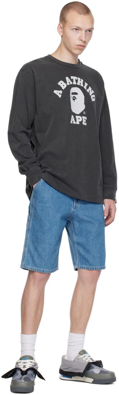 BAPE Blue Hammer Loop Shorts In Light Indigo