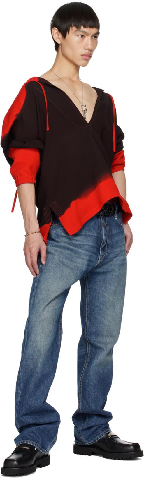 FERRAGAMO Red & Purple Drawstring Hoodie In Black Red