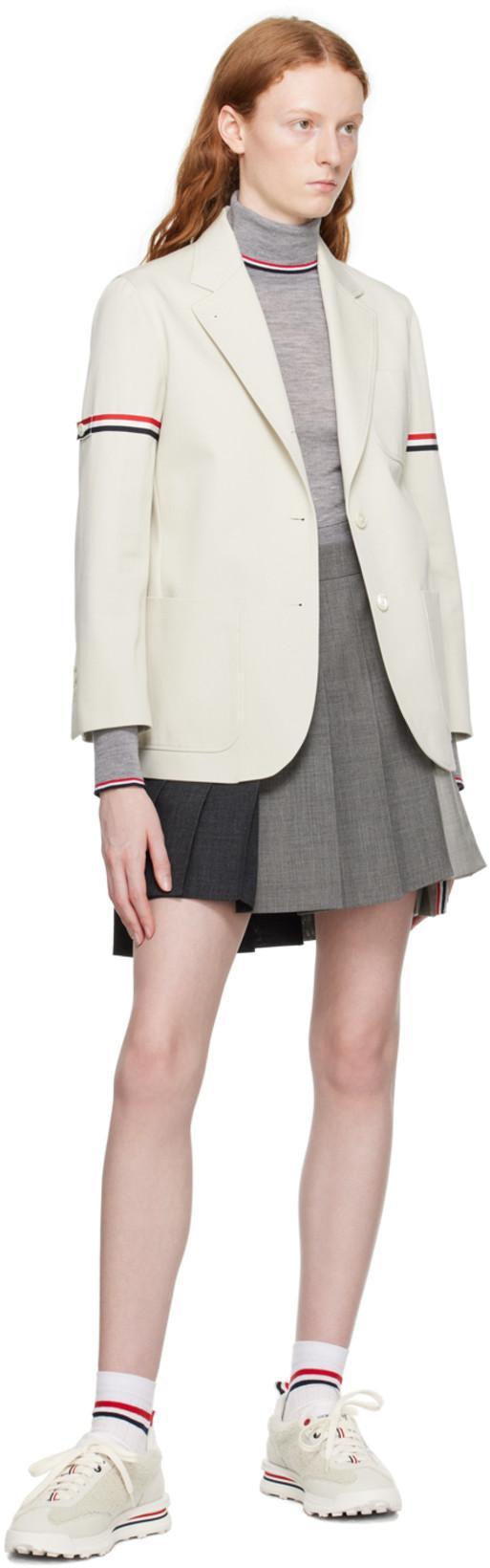 THOM BROWNE Patent Leather Pointed Thom John Flats In Black