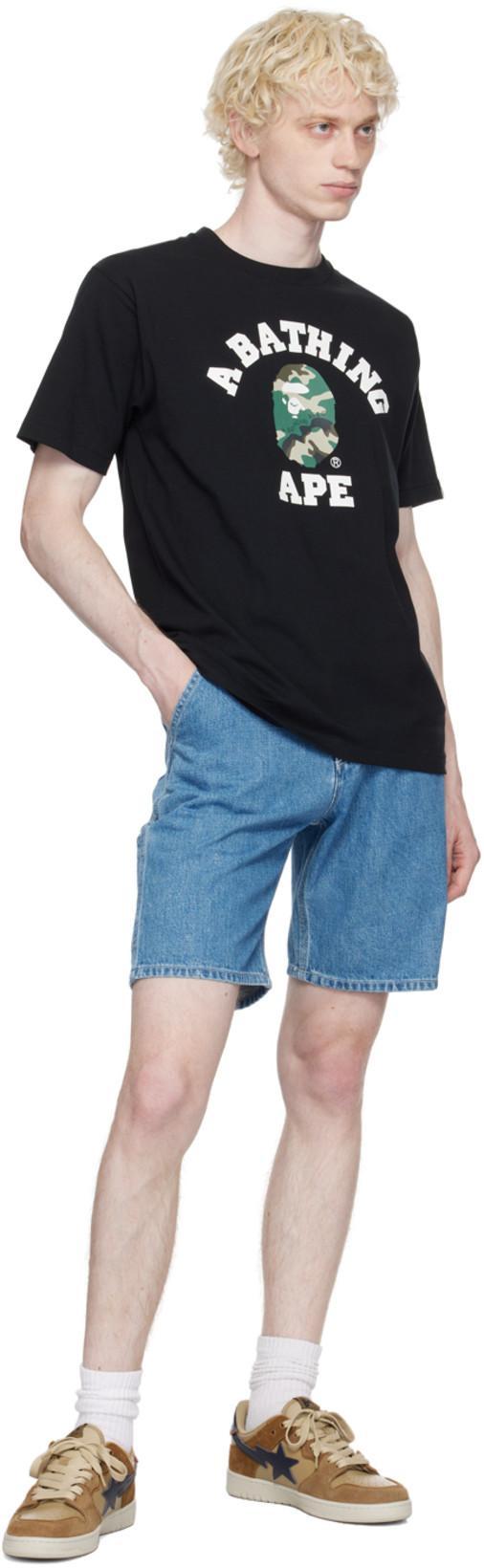 BAPE Blue Hammer Loop Shorts In Light Indigo