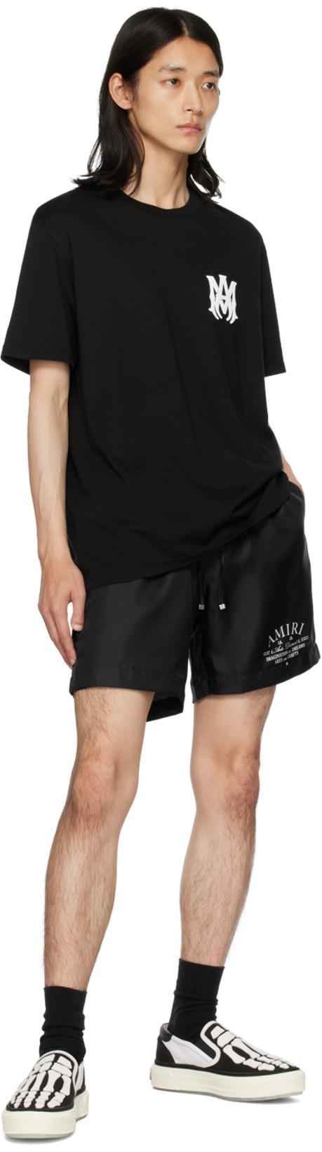 AMIRI Black Crewneck T-shirt With Logo Print On The Front And Logo Lettering On The Rear In Cotton Man