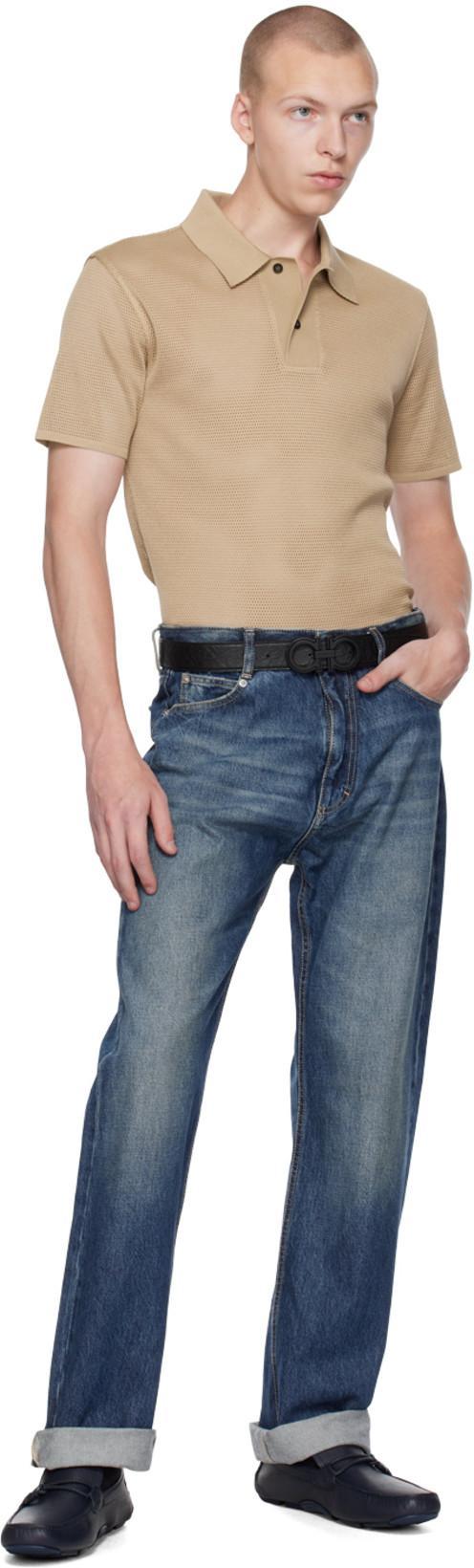 FERRAGAMO Blue Faded Jeans In 3898/046 Blu Denim