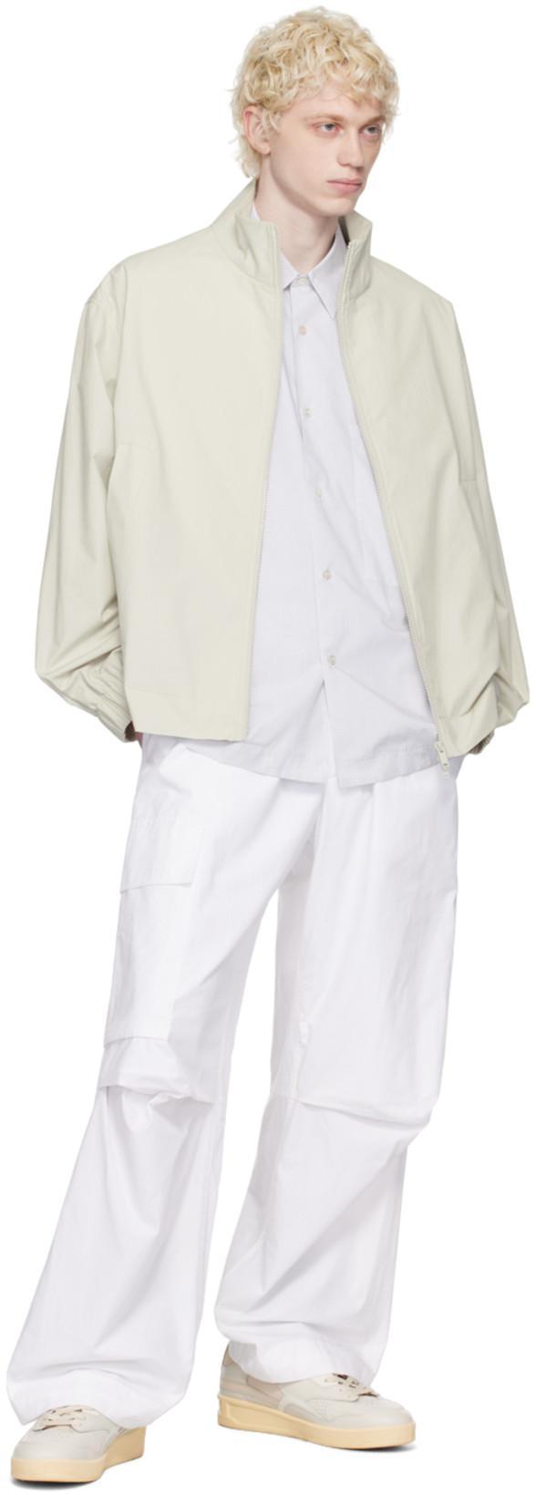 JIL SANDER White Leather And Fabric Sneakers In Neutral