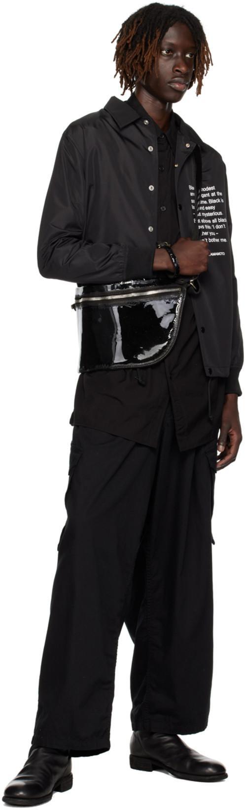 YOHJI YAMAMOTO Transparent Shirt With Chest Pocket And Longline Design In Black