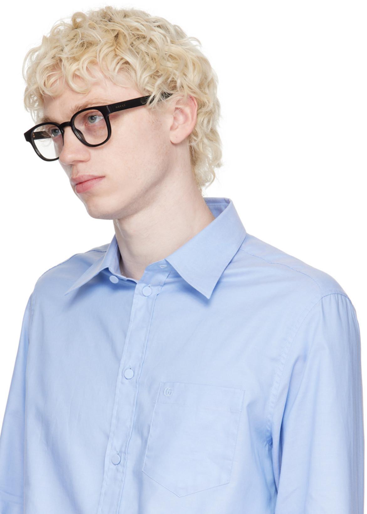 GUCCI Cotton Shirt In Blue