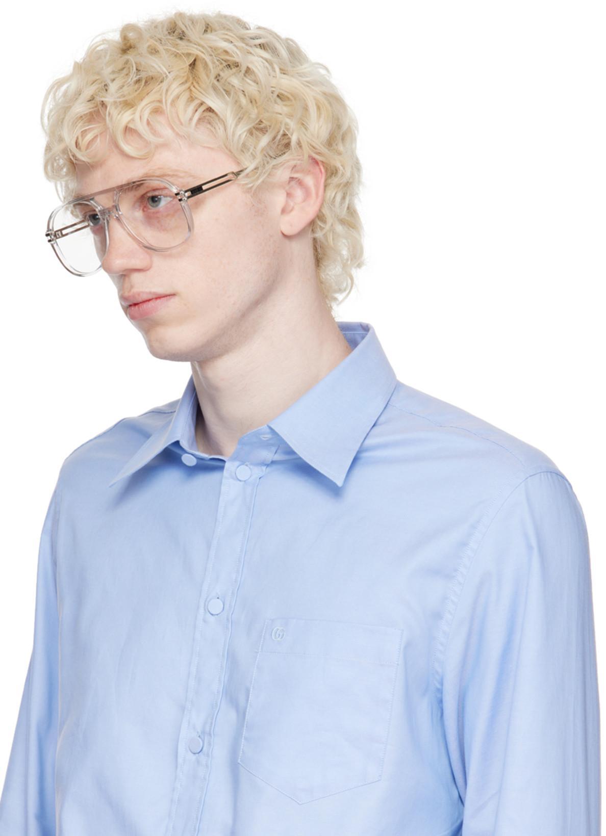 GUCCI Cotton Shirt In Blue