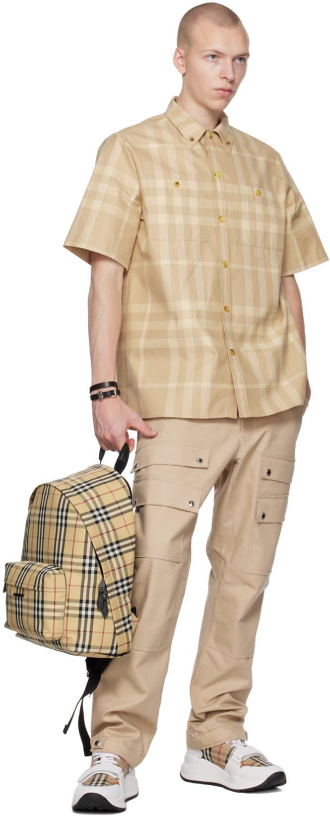 BURBERRY Check Fabric Sneakers In White